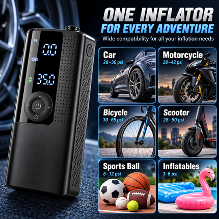 Torviatech™ Portable Air Pump & Smart Tire Inflator